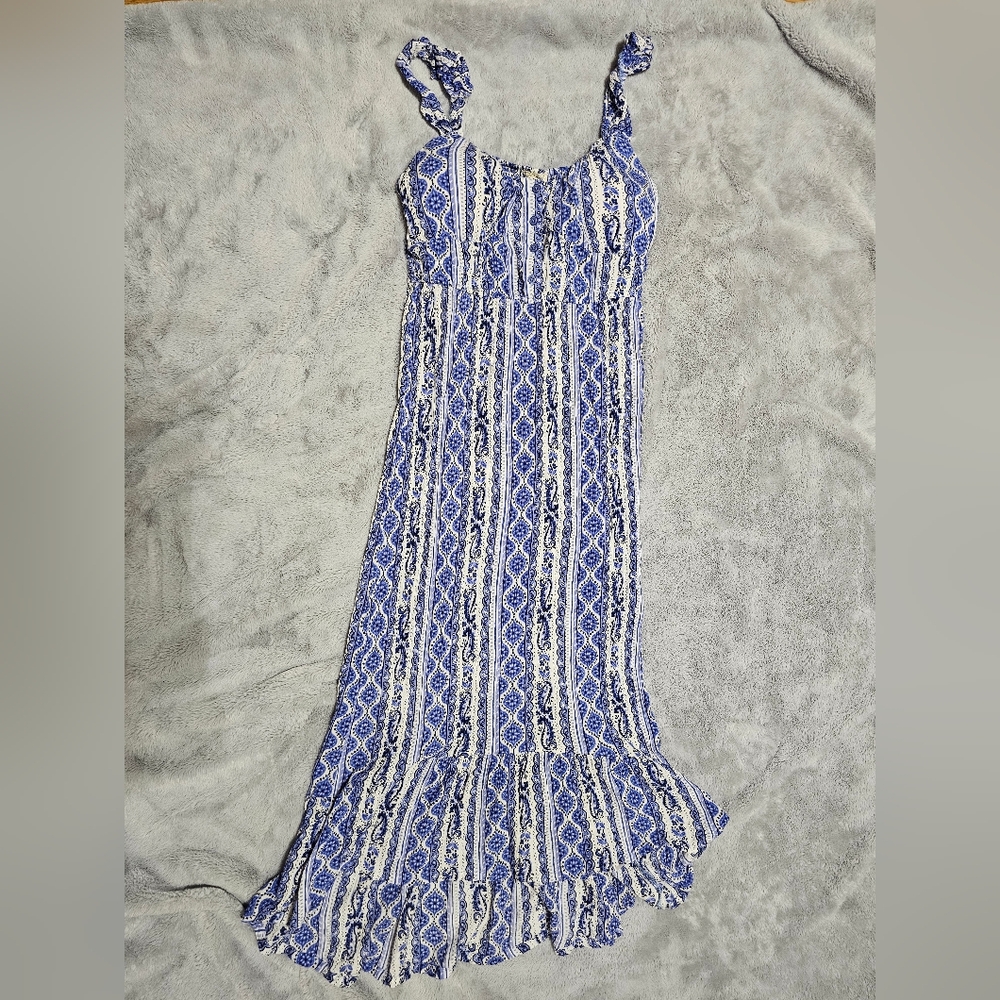 Derek Heart Blue and White Maxi Dress